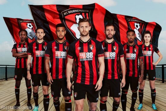 AFC Bournemouth 2018 2019 Umbro Home Football Kit, Soccer Jersey, Shirt