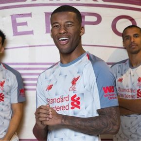 Liverpool FC 2018 2019 White New Balance Third Football Kit, Soccer Jersey, Shirt, Camiseta, Camisa, Maillot, Trikot