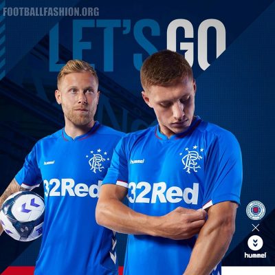 Rangers FC 2018 2019 Hummel Home, Away and Third Football Kit, Soccer Jersey, Shirt
