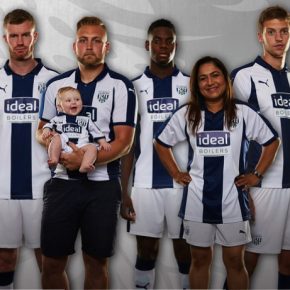 West Bromwich Albion 2018 2019 PUMA Home Football Kit, Soccer Jersey, Shirt