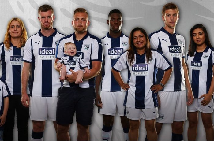 West Bromwich Albion 2018 2019 PUMA Home Football Kit, Soccer Jersey, Shirt