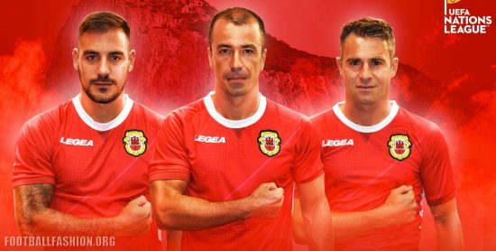 Gibraltar 2018 2019 Legea Home and Away Football Kit. Soccer Jersey, Shirt