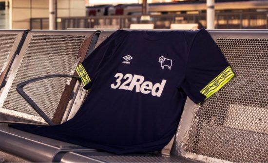 Derby County FC 2018 2019 Umbro Away and Third Football Kit, Soccer Jersey, Shirt