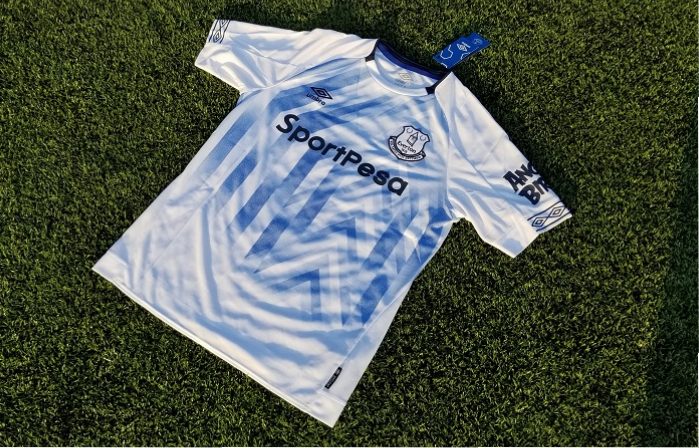 White New Everton FC Umbro Kids 2018-19 3rd Football Shirt 