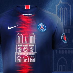 Paris Saint-Germain 2019 Notre Dame Nike Commemorative Football Kit, Soccer Jersey, Shirt, Maillot PSG