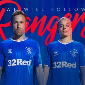 Rangers FC 2019 2020 hummel Home Football Kit, Soccer Jersey, Shirt
