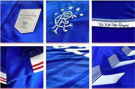 Rangers FC 2019 2020 hummel Home Football Kit, Soccer Jersey, Shirt