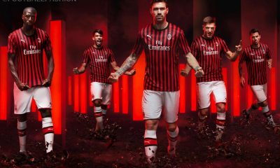 AC Milan 2019 2020 PUMA Red Black Home Soccer Jersey, Shirt, Football Kit, Gara, Maglia, Camisa, Camiseta, Maillot, Trikot