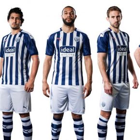 West Bromwich Albion 2019 2020 PUMA Home Football Kit, Soccer Jersey, Shirt