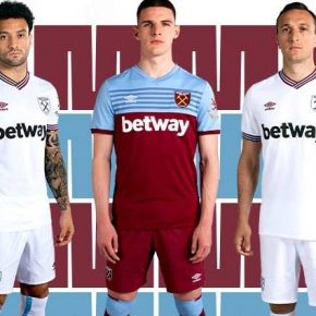 West Ham United 2019 2020 Umbro Home and Away Football Kit, Soccer Jersey, Shirt, Maillot, Trikot, Camisa, Camiseta
