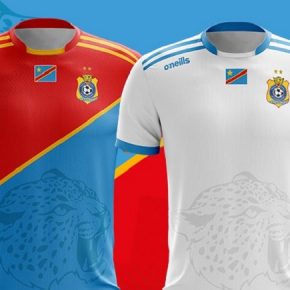 DR Congo 2019 AFCON O'Neills Football Kit, Soccer Jersey, Shirt, Maillot
