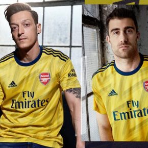 Arsenal FC 2019 2020 adidas Yellow Bruised Banana Away Football Kit, Shirt, Soccer Jersey, Maillot, Camiseta, Camisa, Trikot, Tenue