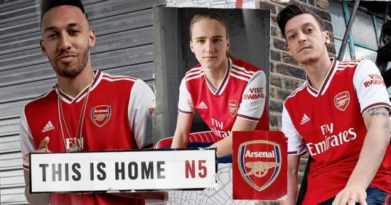 Arsenal FC 2019 2020 adidas Home Football Kit, Shirt, Soccer Jersey, Maillot, Camiseta, Camisa, Trikot, Tenue