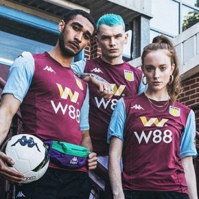 Aston Villa 2019 2020 Kappa Home Football Kit, Soccer Jersey, Shirt