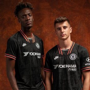Chelsea FC 2019 2020 Nike Black 90s Away Football Kit, Soccer Jersey, Shirt, Camiseta de Futbol, Camisa, Maillot, Trikot, Tenue, Dres