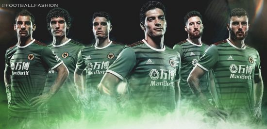 Wolverhampton Wanderers 2019 2020 adidas Green Third Football Kit, Soccer Jersey, Shirt, Camisa, Camiseta