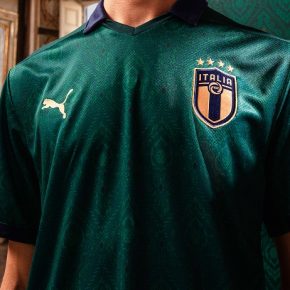 Italy 2019 2020 PUMA Green Third Football Kit, Shirt, Soccer Jersey, Italia, Camiseta, Camisa, Trikot, Maillot, Gara, Maglia