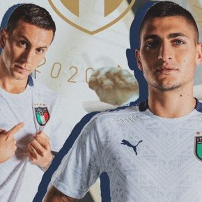 Italy 2019 EURO 2020 PUMA Whte Away Football Kit, Shirt, Soccer Jersey, Italia, Camiseta, Camisa, Trikot, Maillot, Gara, Maglia