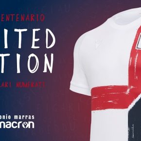 Cagliari Calcio 100th Anniversary Macron Football KIt, Soccer Jersey, Shirt, Maglia Gara Centenario