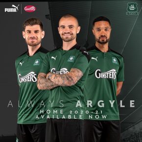 Plymouth Argyle 2020 2021 PUMA Home Football Kit, Soccer Jersey, Shirt