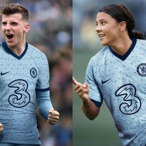Chelsea FC 2020 2021 Nike Light Blue Away Football Kit, 2020-21 Soccer Jersey, 2020/21 Shirt, Maillot, Camiseta, Camisa, Maglia, Gara, Trikot, Dres