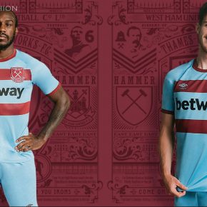 West Ham United 2020 2021 Umbro Blue Away Football Kit, 2020-21 Soccer Jersey, 2020/21 Shirt