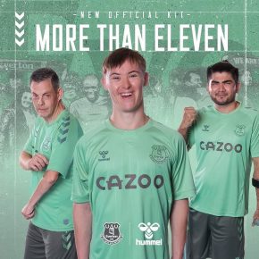 Everton FC 2020 2021 hummel Green Third Football Kit, 2020-21 Shirt, 2020/21 Soccer Jersey, Camisa, Camiseta, Trikot, Maillot