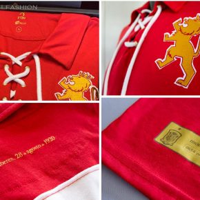 Spain Retro 100th Anniversary Football Kit, Soccer Jersey, Shirt, Camiseta conmemorativa del centenario, Selección Española, España