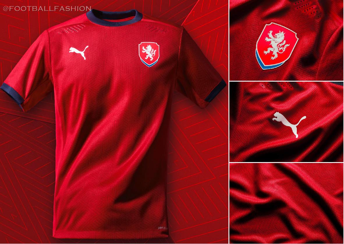 جلف ميد Men 2020-2021 European Cup Czech Republic home red 5 Soccer Jersey شماغ جنيفا