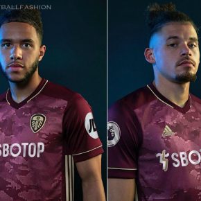 Leeds United 2020 2021 adidas Maroon Third Football Kit, 2020/21 Soccer Jersey, 2020-21 Shirt, Camiseta de Futbol, Trikot, Maillot