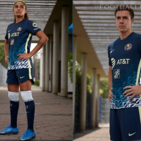 Club América 2021 2022 Nike Blue Away Soccer Jersey, 2021-22 Football Shirt, 2021/22 Kit, Camiseta de Visita de Futbol 21/22