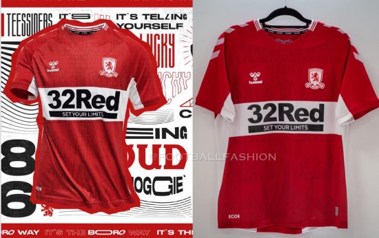 Middlesbrough FC 2021 2022 hummel Home Football Kit, 2021-22 Soccer Jersey, 2021/22 Shirt