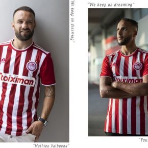 Olympiacos 2021 2022 adidas Home Football Kit, 2021/22 Soccer Jersey, 2021-22 Shirt