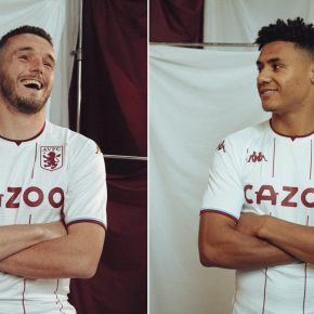 Aston Villa 2021 2022 Kappa White Away Football Kit, 2021-22 Soccer Jersey, 2021/22 Football Kit