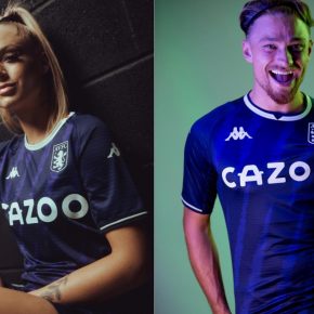 Aston Villa 2021 2022 Kappa Blue Third Football Kit, 2021-22 Soccer Jersey, 2021/22 Football Kit, Camiseta 21-22