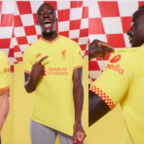Liverpool FC 2021 2022 Nike Yellow Third Football Kit, 2021-22 Soccer Jersey, 2021/22 Shirt, Camiseta, Camisa, Maillot, 21/22 Trikot