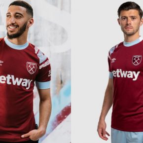 West Ham 2022 2023 Umbro Home Football Kit, 2022-23 Soccer Jersey, 2022/23 Shirt, Camiseta 22-23, Maillot 22/23