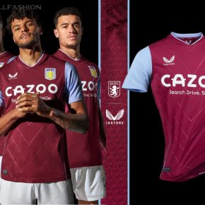 Aston Villa 2022 2023 Castore Home Football Kit, 2022-23 Shirt, 2022/23 Soccer Jersey, Camiseta de Futbol 22-23, Camisa 22/23, Camisola, Trikot, Maglia, Gara, Maillot