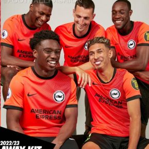 Brighton & Hove Albion 2022 2023 Nike Away Football Kit, 2022-23 Shirt, 2022/23 Soccer Jersey, Camiseta de Futbol 22-23, Camisa 22/23, Camisola, Trikot, Maglia, Gara, Maillot