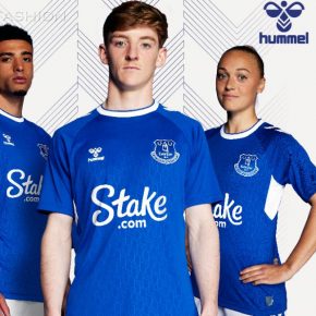 Everton 2022 2023 hummel Home Football Kit, 2022-23 Shirt, 2022/23 Soccer Jersey, Camiseta de Futbol 22-23, Camisa 22/23, Camisola, Trikot, Maglia, Gara, Maillot