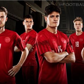 Denmark World Cup 2022 2023 hummel Football Kit, 2022-23 Shirt, 2022/23 Soccer Jersey, Camiseta de Futbol 22-23, Camisa 22/23, Camisola, Trikot, Maglia, Gara, Maillot, Copa Mundial, Danmark landsholdstrøje - hjemmebane, udebane