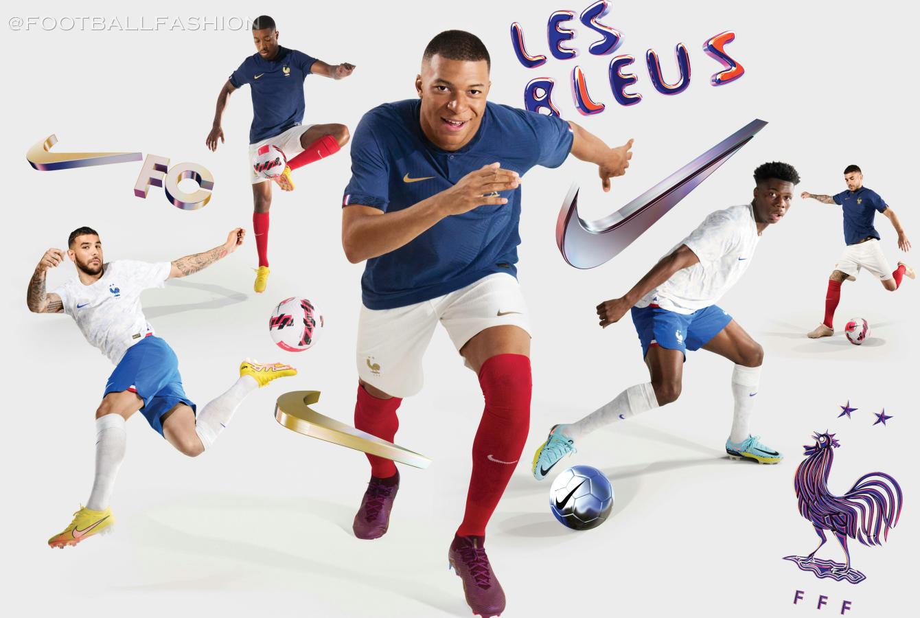 France World Cup 2022 Nike Home and Away Kits FOOTBALL FASHION
