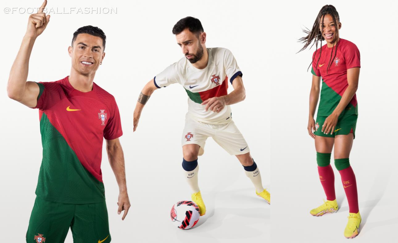 Portugal World Cup 2022 Nike Home and Away Kits FOOTBALL FASHION