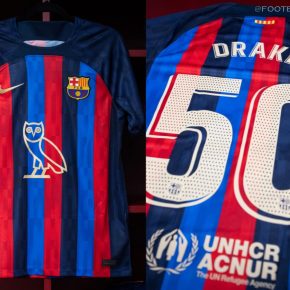 FC Barcelona 2022 2023 Nike Drake OVO Football Kit, 2022-23 Shirt, 2022/23 Soccer Jersey, Camiseta de Futbol 22-23, Camisa 22/23, Camisola, Trikot, Maglia, Gara, Maillot