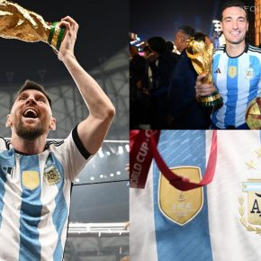 Argentina FIFA World Cup 2022 Champions Football Kit, 2022-23 Shirt, 2022/23 Soccer Jersey, Camiseta de Futbol 22-23, Camisa 22/23, Camisola, Trikot, Maglia, Maillot, Campeones del Mundo