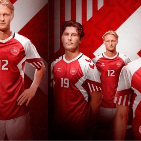 Denmark 2023 2024 hummel Football Kit, 2023/24 Shirt, 23/24 Soccer Jersey, Camiseta de Futbol 2023-24, Camisa 23-24, Camisola, Trikot, Maglia, Maillot, Camiseta, Danmark landsholdstrøje, hjemmebane, udebane