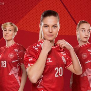 Denmark Women's World Cup 2023 2024 hummel Football Kit, 2023/24 Shirt, 23/24 Soccer Jersey, Camiseta de Futbol 2023-24, Camisa 23-24, Camisola, Trikot, Maglia, Maillot, Camiseta, Danmark landsholdstrøje, hjemmebane, udebane