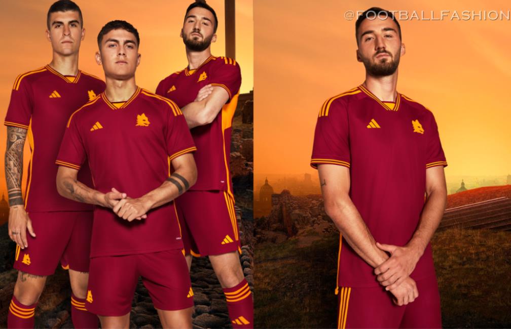 AS Roma 2023/24 adidas Home Kit FOOTBALL FASHION