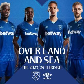 West Ham 2023/24 Umbro Kit, 2023 Shirt, 23/24 Soccer Jersey, Camiseta de Futbol 2023-24, Camisa 23-24, Camisola, Trikot, Maglia, Maillot, Camiseta 2024
