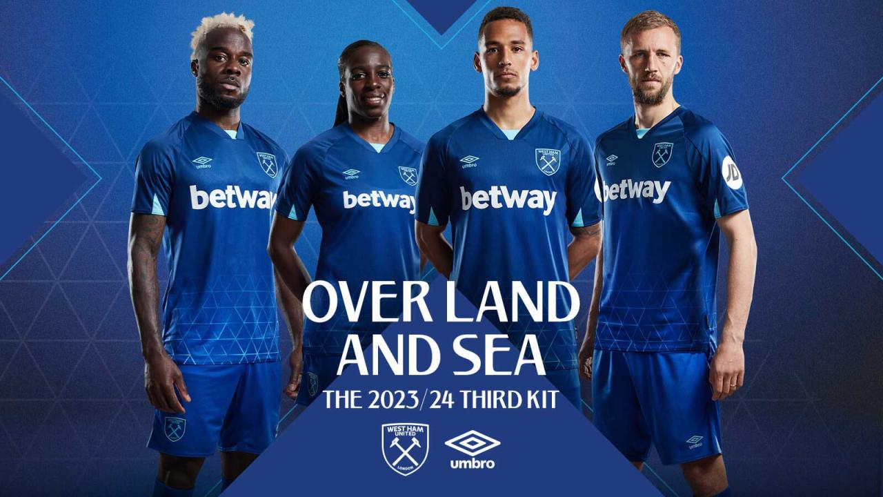 Blue Umbro West Ham United FC 2023/24 Third Shirt - JD Sports Global